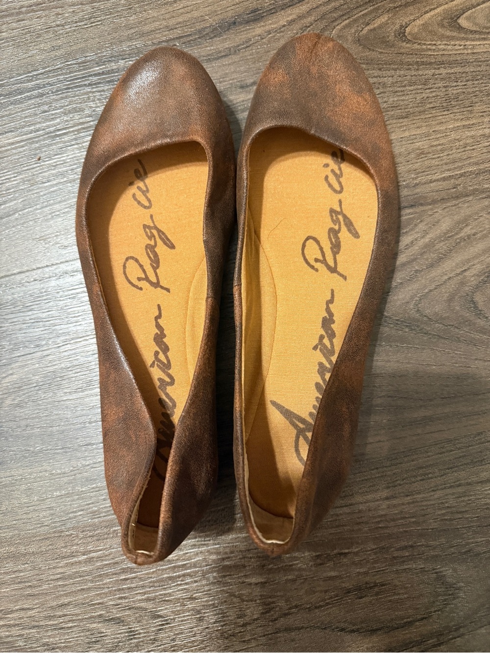 American Rag Distressed Brown Ballet Flats